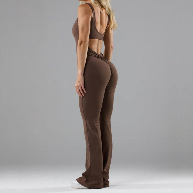 Dame figurtilpasset jumpsuit med vidde ben og moderne stropper Stilla