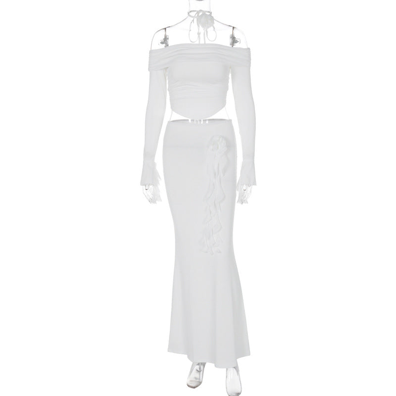 Dame Elegant Cut-Out Aftenkjole med off-shoulder Design Stilla