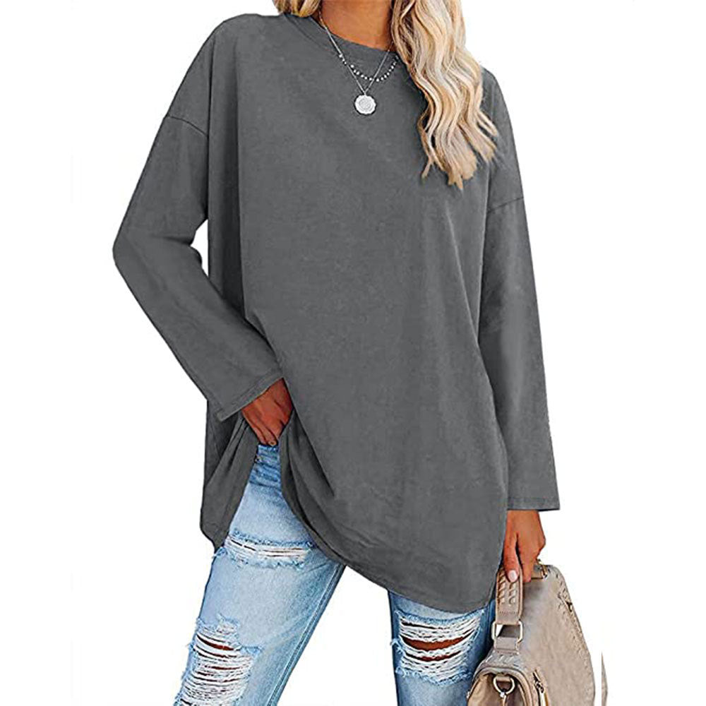 Dame Oversized Langærmet T-shirt med afslappet snit Stilla