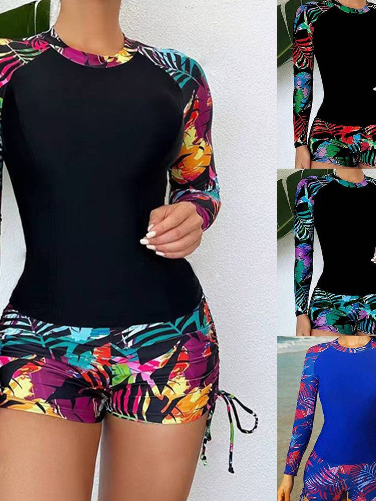 Dame Langærmet Rash Guard og Shorts Sæt Stilla