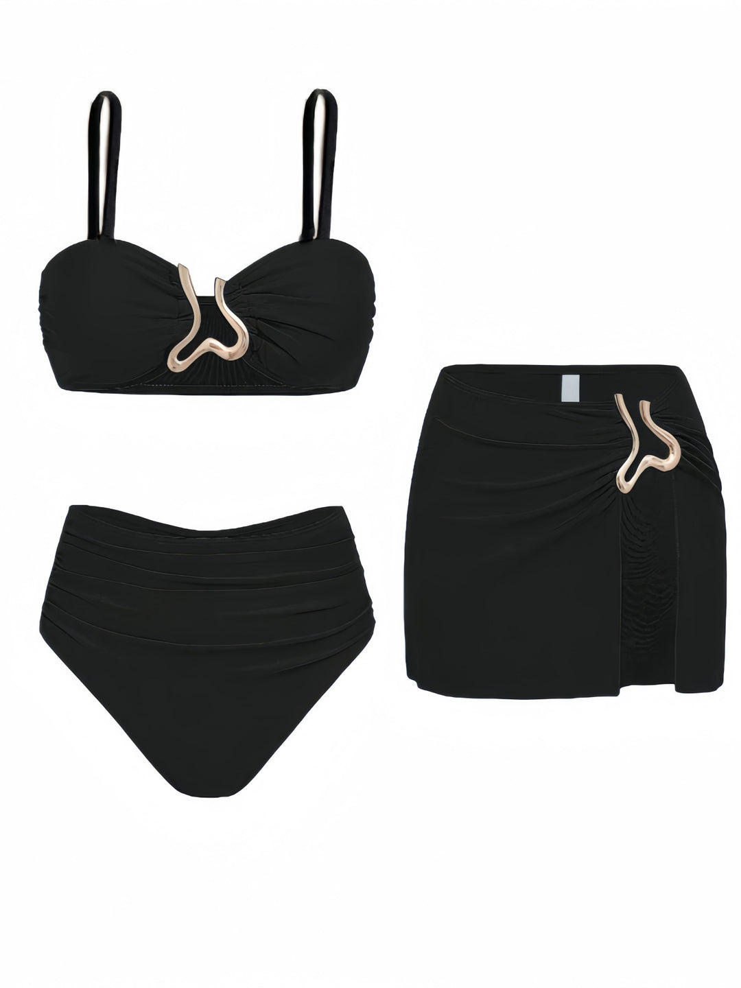 Dame bikinisæt med elegant indpakningsskørt og moderne design Skovae