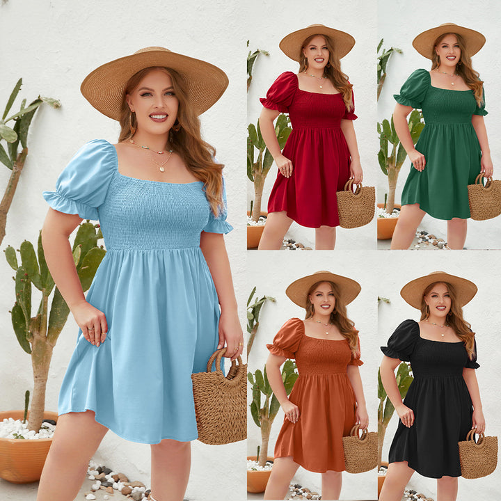 Dame Let sommerkjole med off-shoulder pasform og voluminøse puffærmer Skovae
