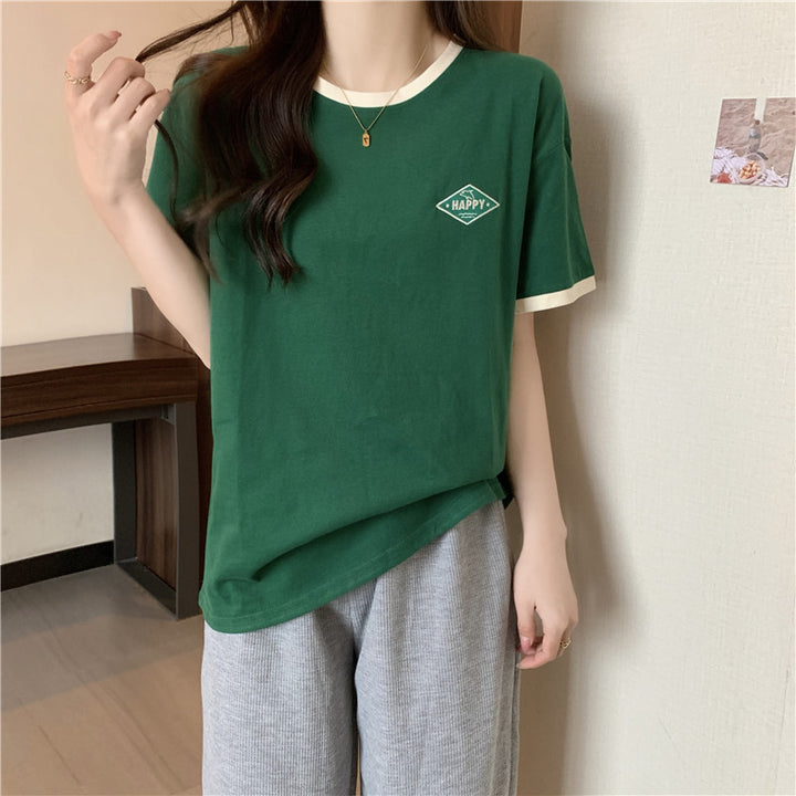 Dame Casual Grafik T-shirt med Vintage-design Stilla