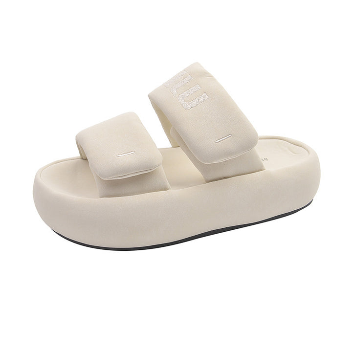 Femme Let Slip-On Slide Sandaler med justerbare Remme Stilla