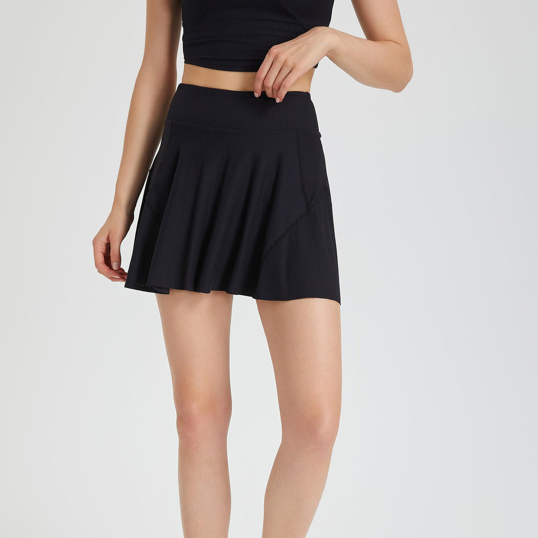 Stilla | Waist Skort Løb, Tennis & Yoga (indbyggede Shorts, Hurtigtørrende)