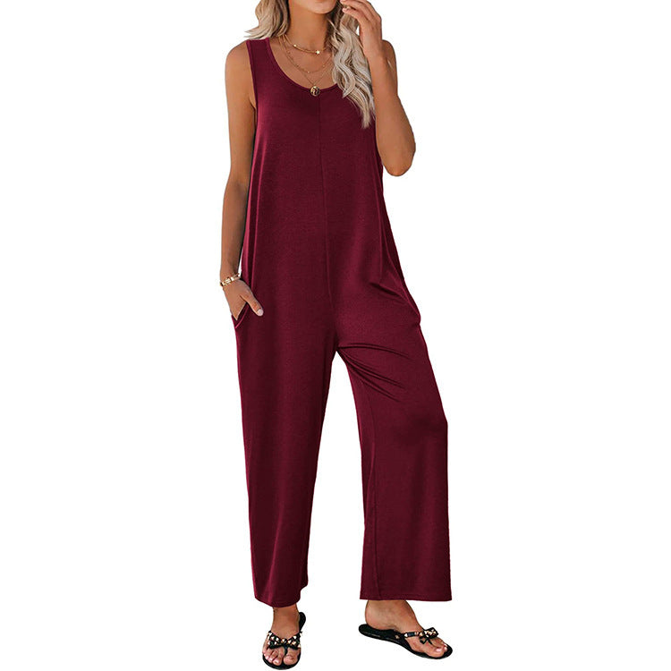 Dame Casual Jumpsuit med vide ben og praktiske lommer Stilla
