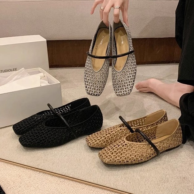 Dame elegante slippers med usædvanligt netdesign Stilla