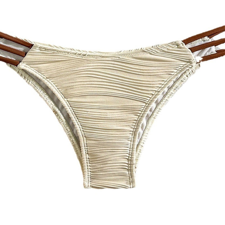 Dame bandeau bikini med raffineret flæsedesign Skovae