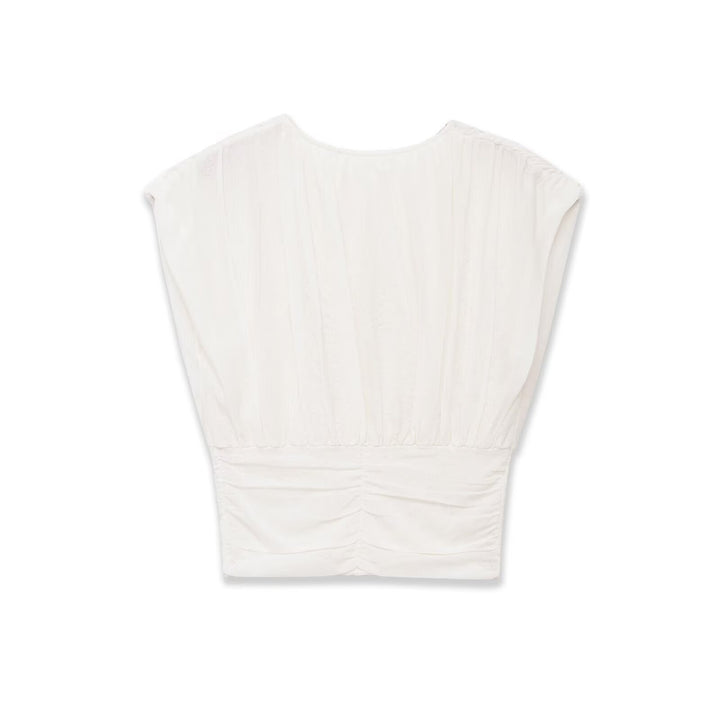 Dame mode oversized top med raffineret bånd Skovae