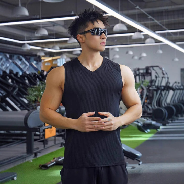 Herrer Sporty ærmeløst fitnessshirt med åndbar struktur Stilla