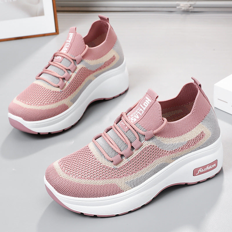 Dame Sporty Sneakers med åndbart strikdesign og komfortabel dæmpning Stilla