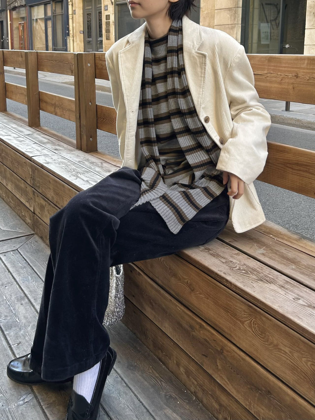 Dame bomuldsblazer med elegant tekstur og klassisk snit Stilla