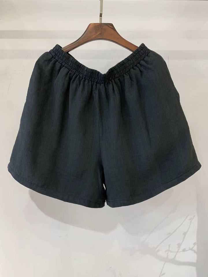 Femme Let Højtaljede Læder Shorts Stilla