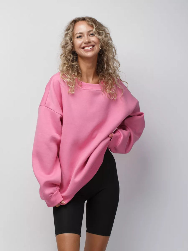 Kvinders afslappede sweatshirt med brede skuldre og blød foring Skovae