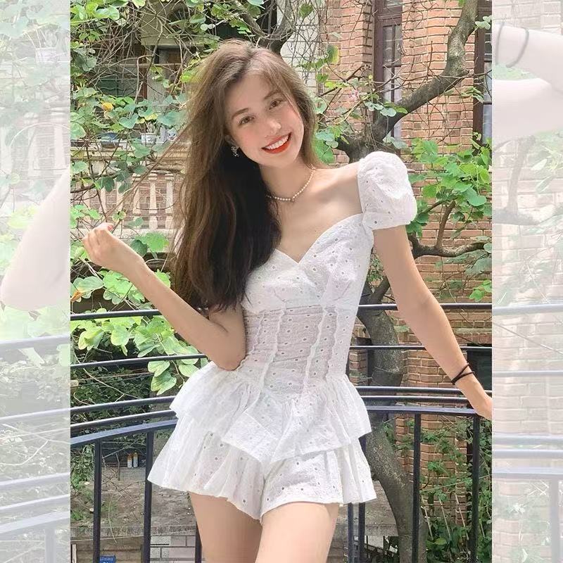 Dame Puffærmer Peplum Top Stilla