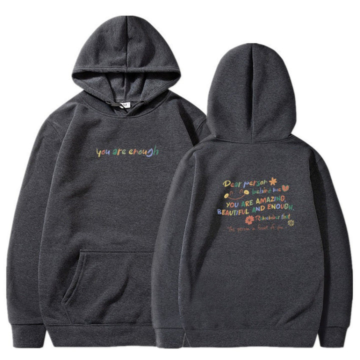 Kvinders hætte sweatshirt med motiverende print og komfortabel pasform Skovae