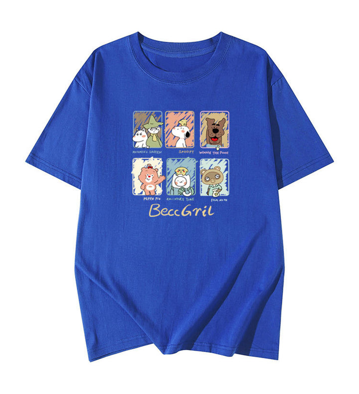Dame T-shirt med kunstnerisk dyremotivtryk og løs pasform Stilla