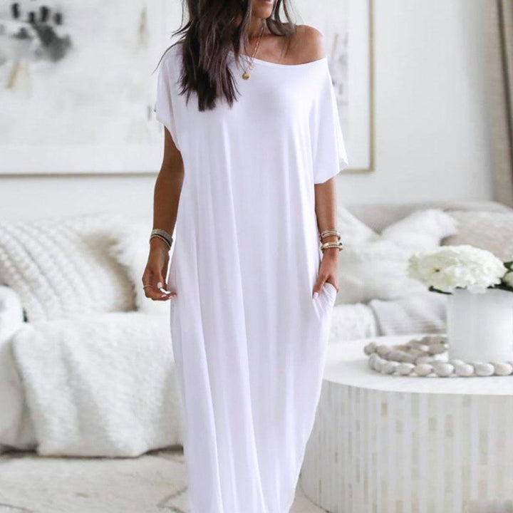 Dame Fritid Off-Shoulder Sommerfugltryk Maxi Kjole Stilla
