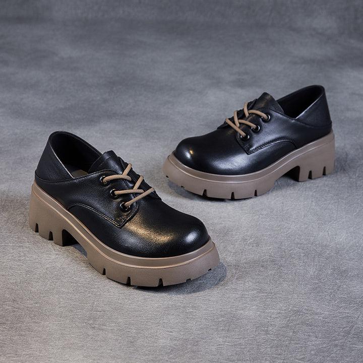 Dame Chunky Platform Oxfords med stilige snørebånd Stilla
