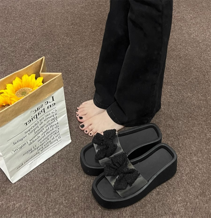 Dame platform sandaler med legende bånd detalje Stilla