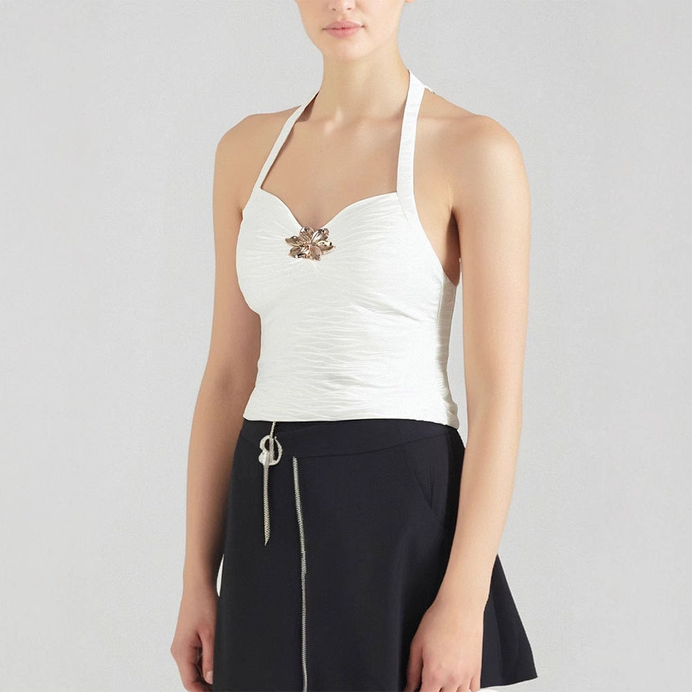 Dame Elegant top med blomsterdesign Skovae