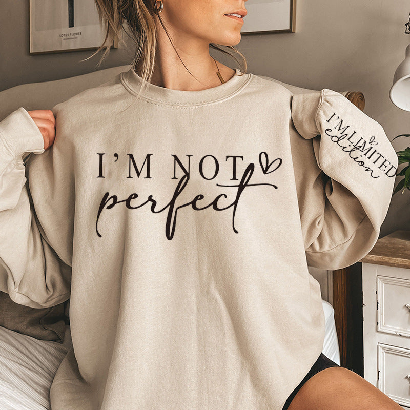 Kvindernes Oversized Sweatshirt med Unikt Statement Print Skovae