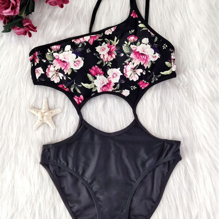 Damer one-piece badedragt med blomstertryk Skovae