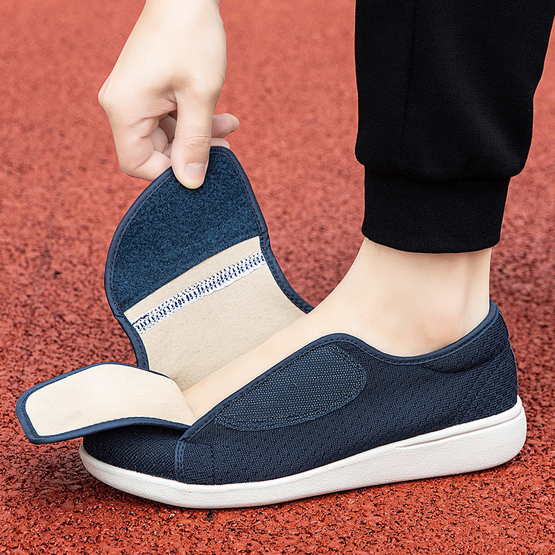 Herre nan orthopædisk tøfler med justerbar velcro, åndbart mesh og støddæmpende skumgummisål Skovae