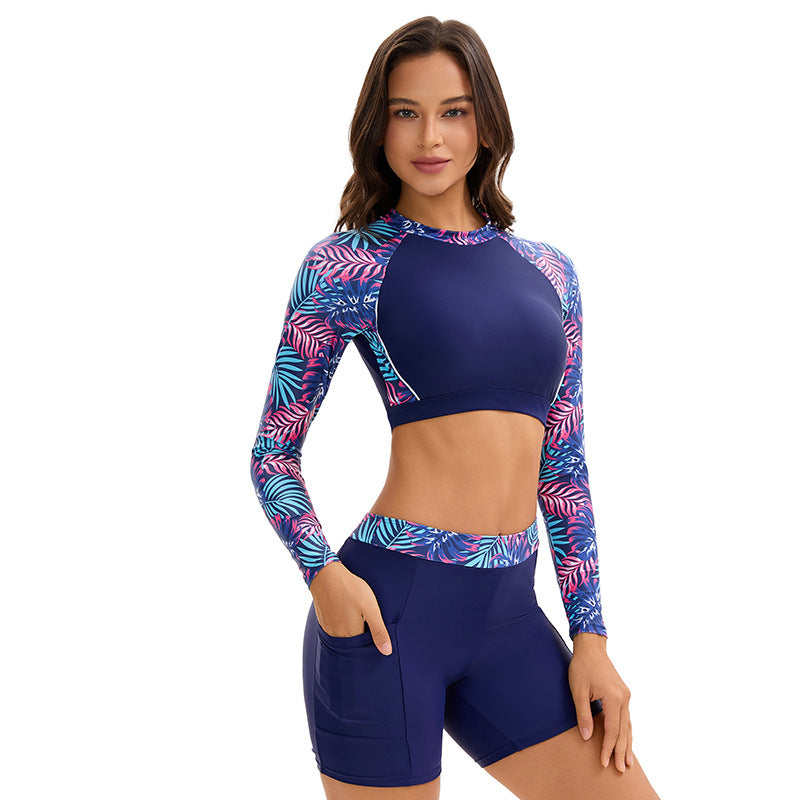 Dame Sporty Rashguard-sæt med lange ærmer og shorts Stilla