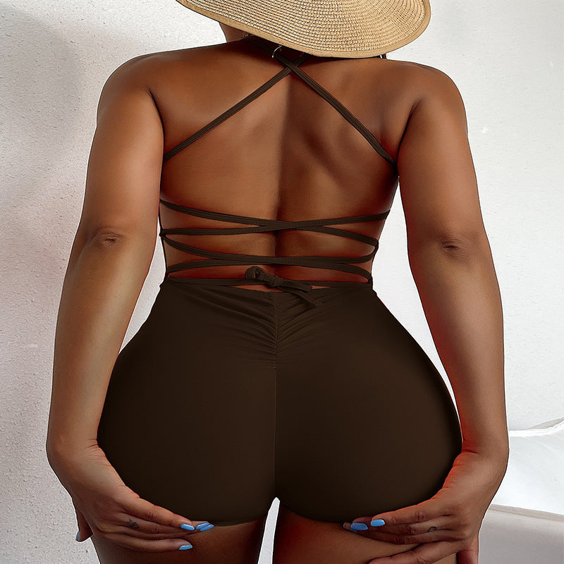 Damer sporty bikinisæt med høj talje og cut-out-design Stilla