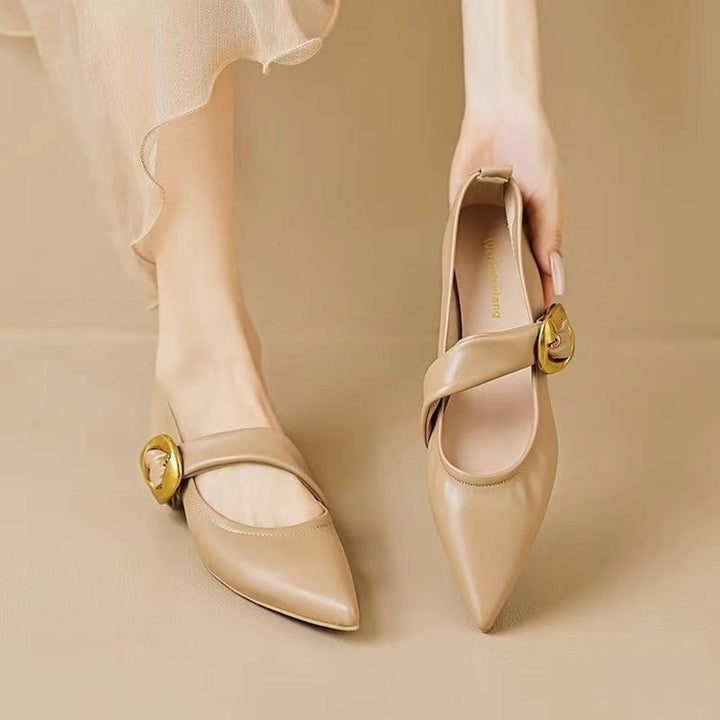 Dame elegante Slingback-pumps med dekorativt spænde-detalje Stilla