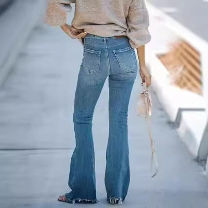 Dame tidløse jeans i moderne snit med cropped ben Skovae