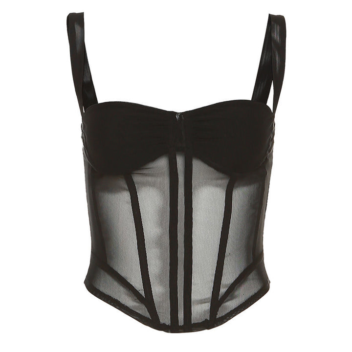 Dame korsageoverdel med raffineret transparens Stilla