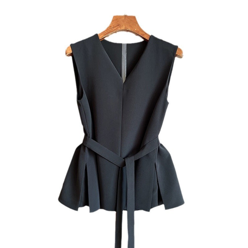Dame festlig bluse med peplum-snit og taljerbar bælte Stilla