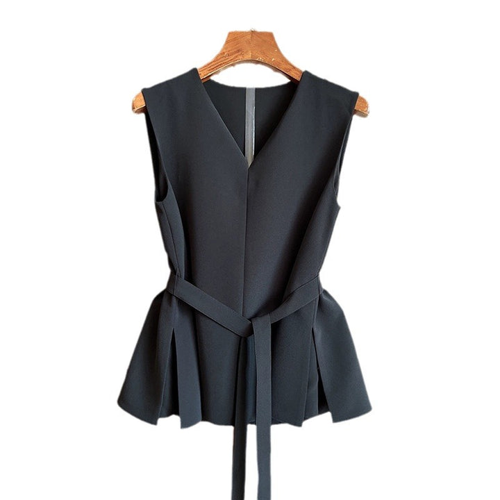 Dame festlig bluse med peplum-snit og taljerbar bælte Stilla