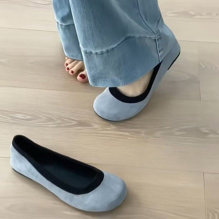 Dame ballerinaer med dyretryk og blød sål Stilla