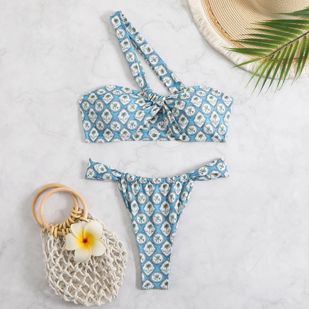 Femme Asymmetrisk Strop-Bikini-Sæt Stilla