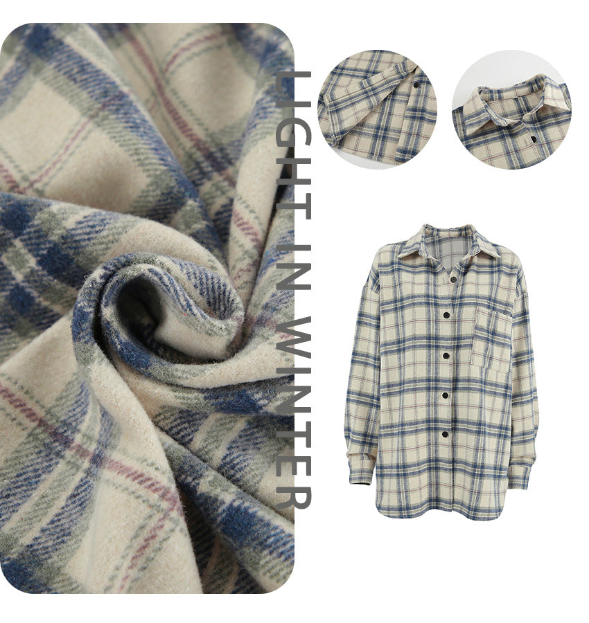 Dame Oversized Skovræmmede skjorte i høj kvalitet flannel Stilla