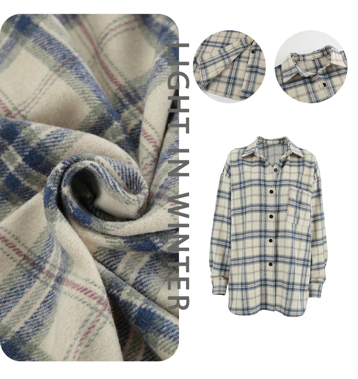 Dame Oversized Skovræmmede skjorte i høj kvalitet flannel Stilla