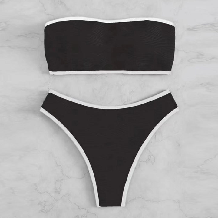 Dame bandeau-bikini-sæt med struktureret design Skovae