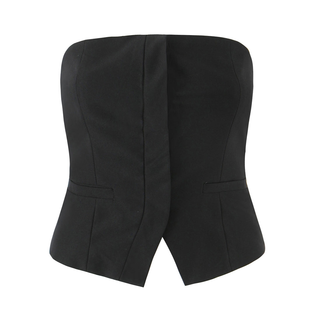 Dame Bustier-jakke med elegant revers og figursyet snit Stilla