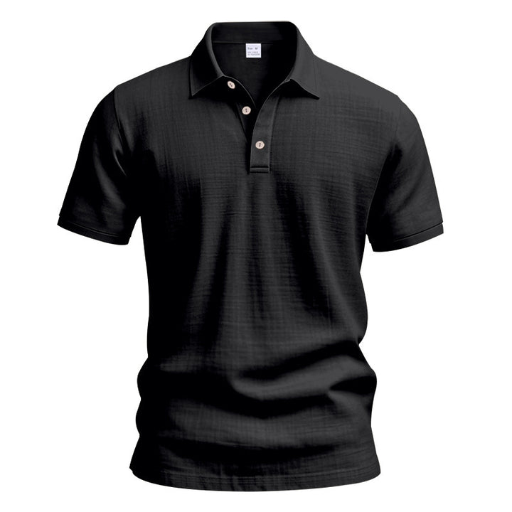 Herrepoloshirt med struktureret design og moderigtige knapdetaljer Stilla
