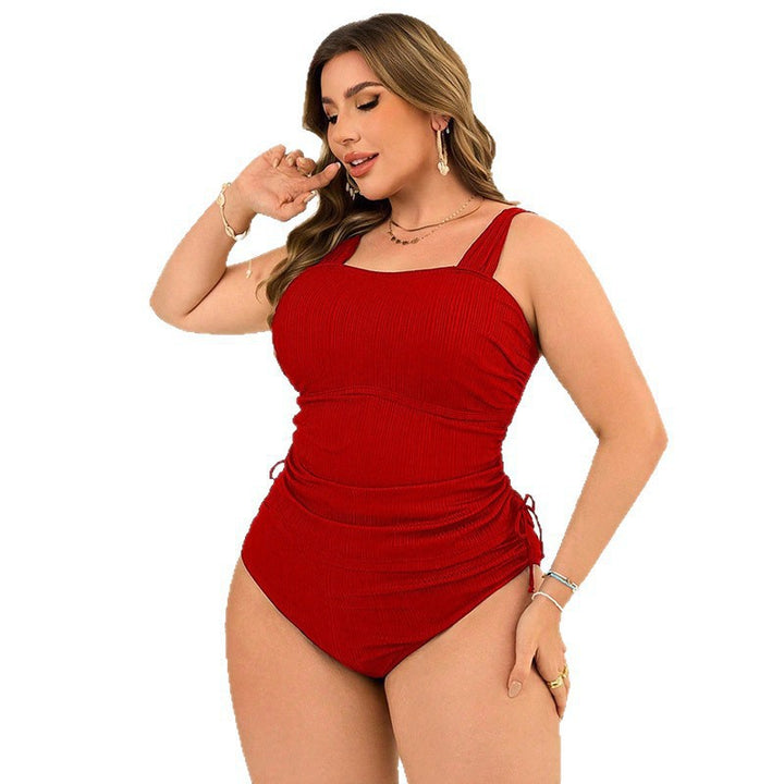 Dame One-Piece Swimsuit med kropsnær pasform og justerbare volanger