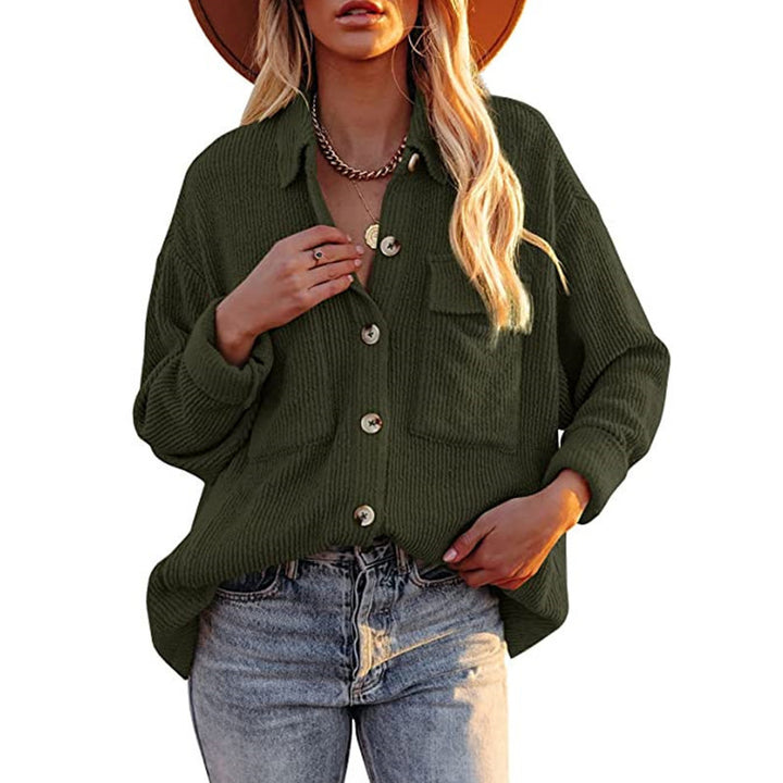 Dame Oversized Skjorte med struktureret Design og Knapdetaljer Stilla