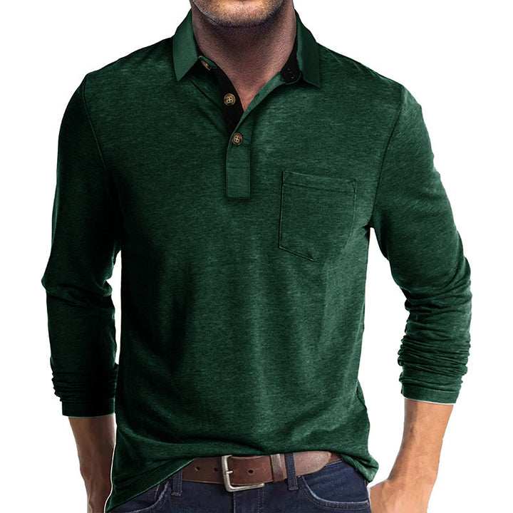 Herrer Langærmet Poloshirt Stilla