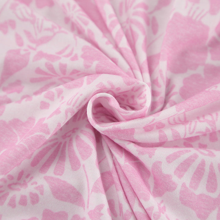 Dame Kimono-inspireret natkjole med blomsterdesign og bindebælte Stilla