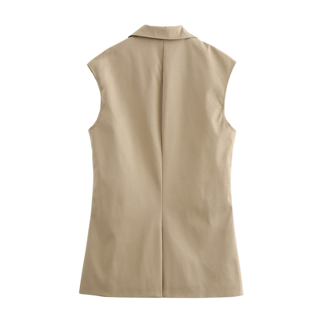 Femme figursyet ærmeløs blazer-vest Stilla