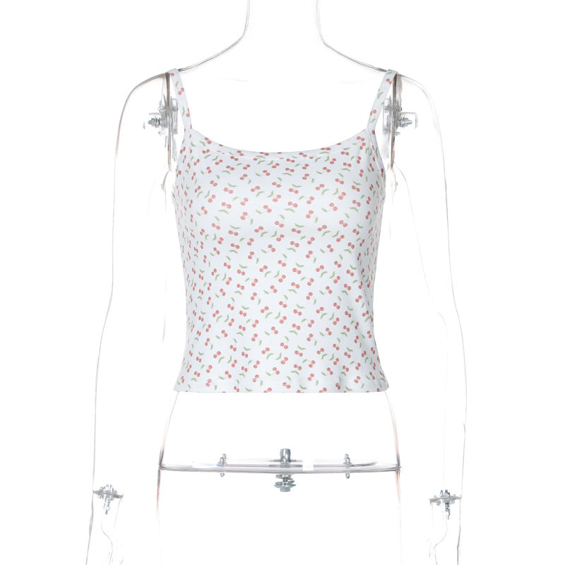 Dame skåret t-shirt i frugtagtig design Stilla