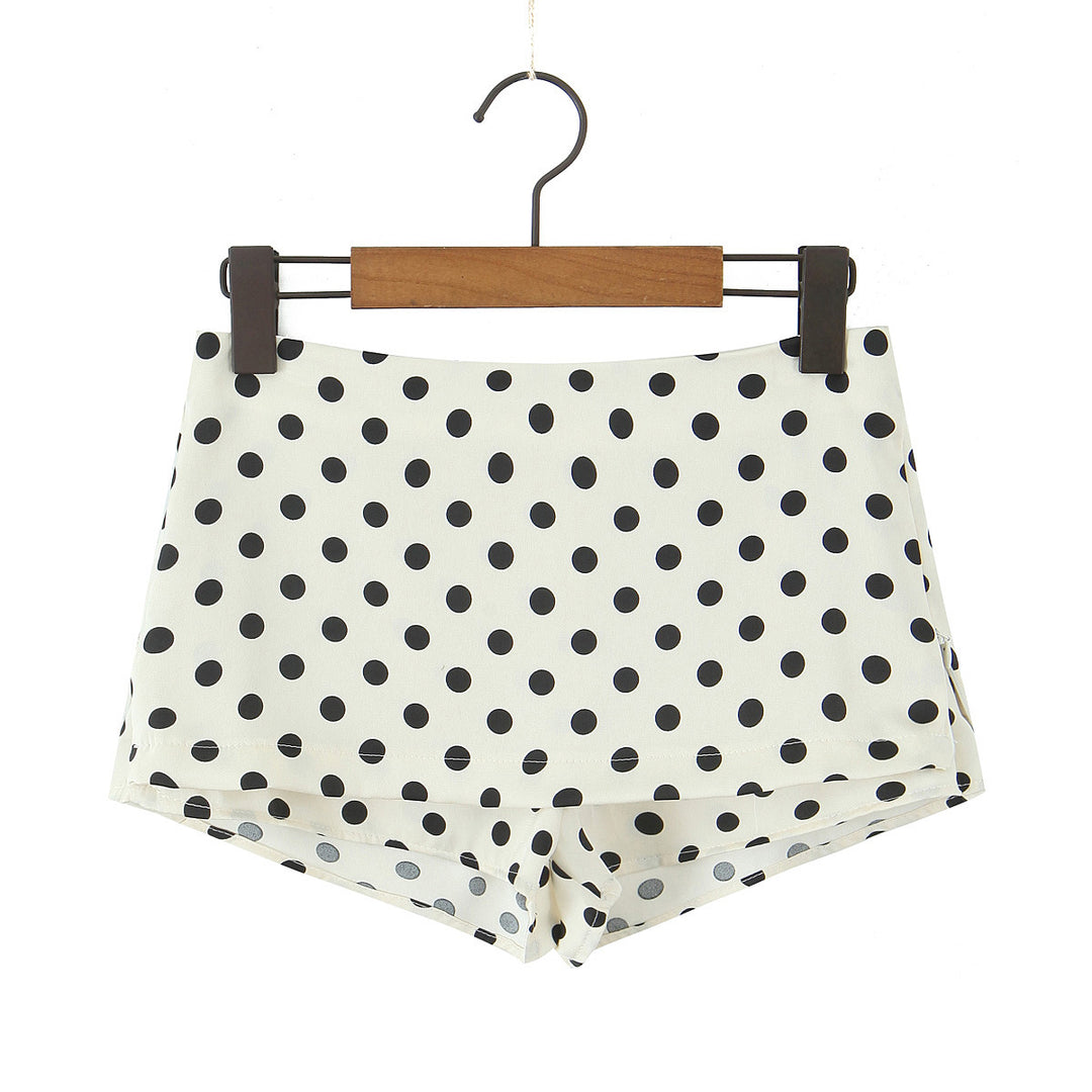 Dame shorts med moderne prikkedesign og elastisk bånd Stilla