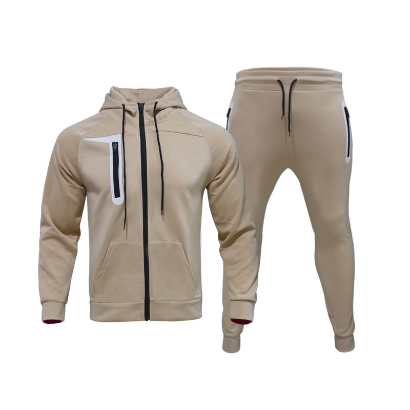 Herrer sporty hoodie sæt med innovativt design og praktiske lynlåslommer Stilla